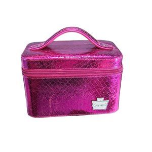 Caboodles Go Getter Snakeskin Pink Mini Vanity Valet Small Cosmetic Mirror Case
